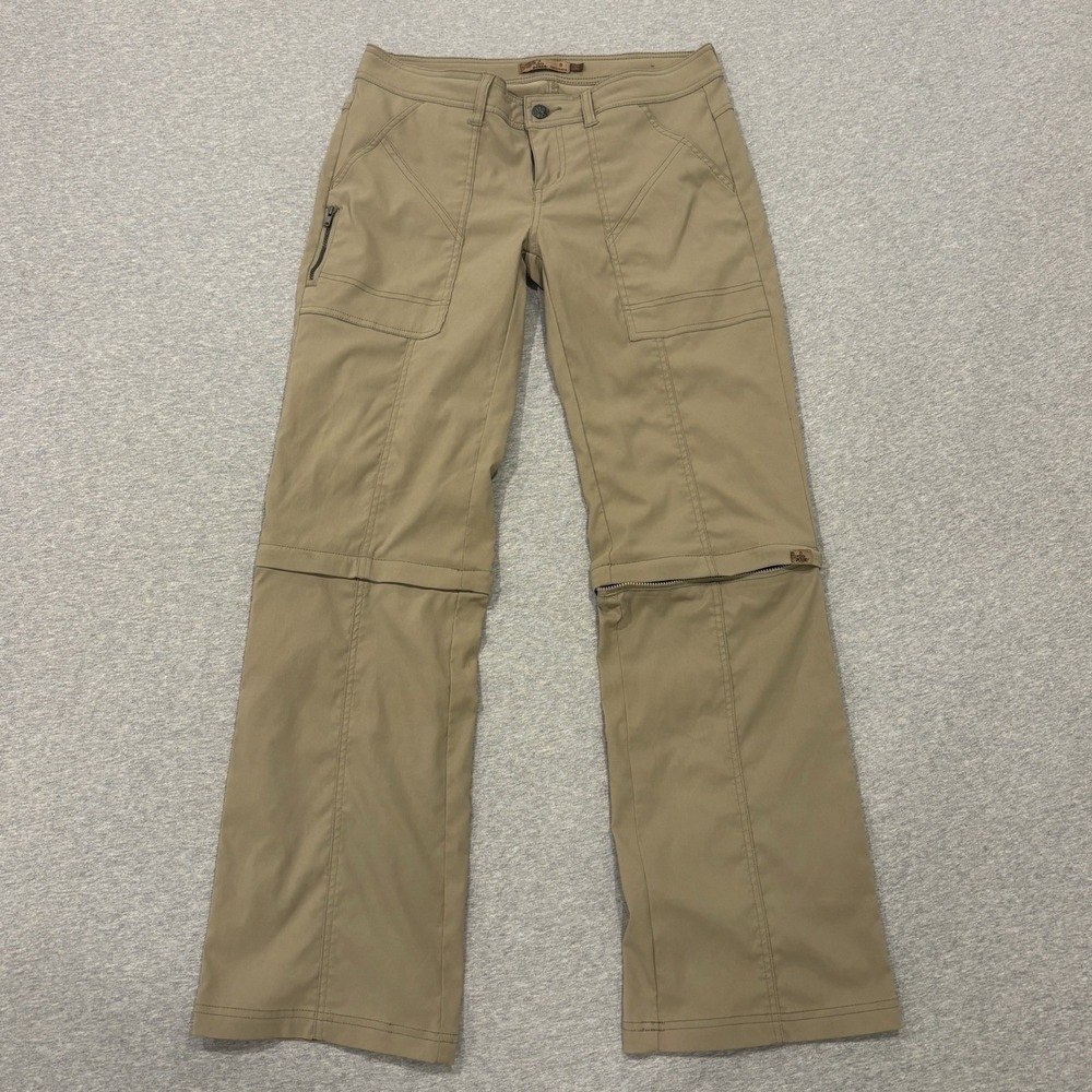 PrAna Monarch Convertible Pants Women's Size 6 Regular Inseam Beige Performance